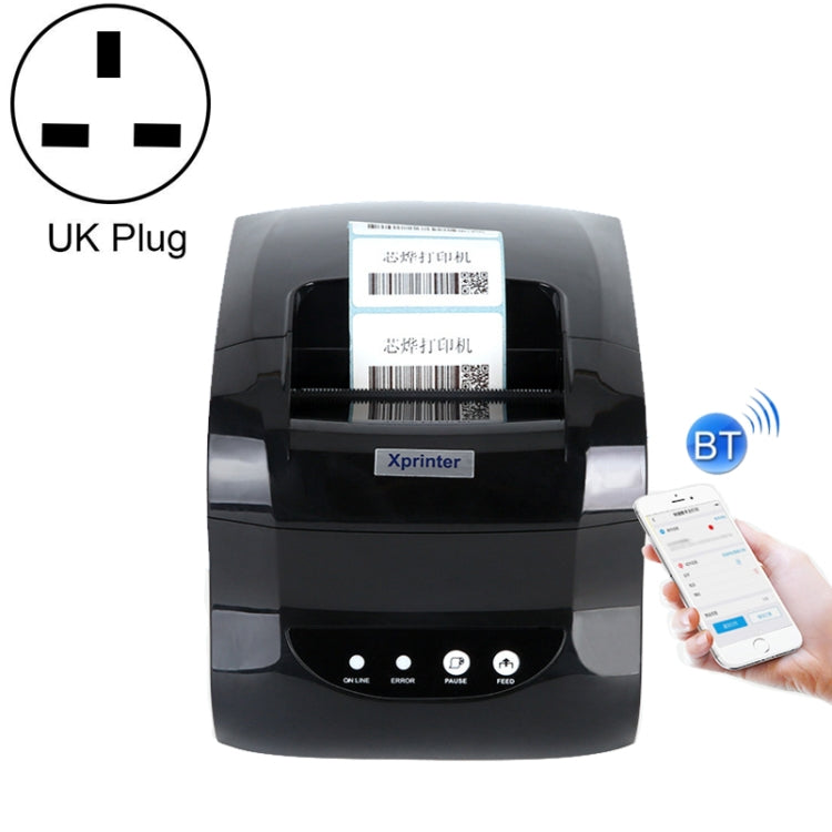 Xprinter XP-365B 80mm Thermal Label Printer Clothing Tag Supermarket Barcode Printer, Plug: UK Plug(Bluetooth Version) - free shipping - PMC TechLife - Order now!