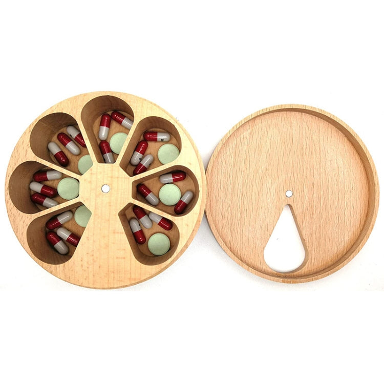 Wooden 7-Compartment Medicine Box Kitchen Storage Container(11x11x3cm) - free shipping - PMC TechLife - Order now!