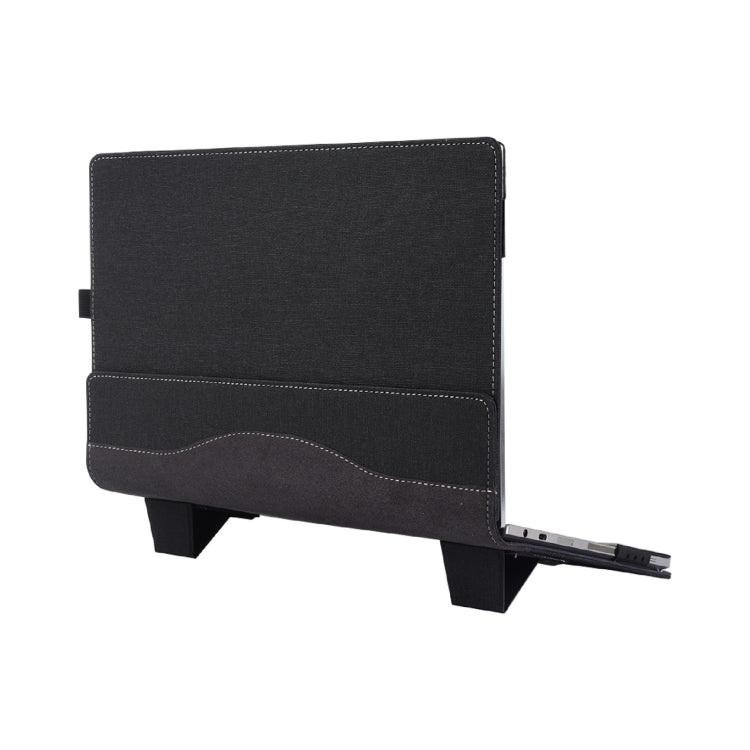 For Samsung Galaxy Book 3 360 13.3 Inch Leather Laptop Anti-Fall Protective Case With Stand(Black) - 13.3 inch by PMC Jewellery | Online Shopping South Africa | PMC Jewellery | Buy Now Pay Later Mobicred