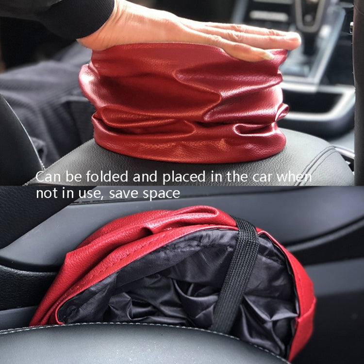 2 PCS Leather Foldable Car Trash Can Mini Chair Back Suspended Waterproof Trash Can(Wine Red) - Stowing Tidying by PMC TechLife | Online Shopping South Africa | PMC TechLife | Buy Now Pay Later Mobicred