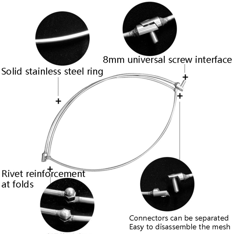 Foldable Stainless Steel Dip Net Head Fishing Net, Specification: Solid 50cm Big Mesh - Fishing Net by PMc TechLife | Online Shopping South Africa | PMc TechLife | Buy Now Pay Later Mobicred