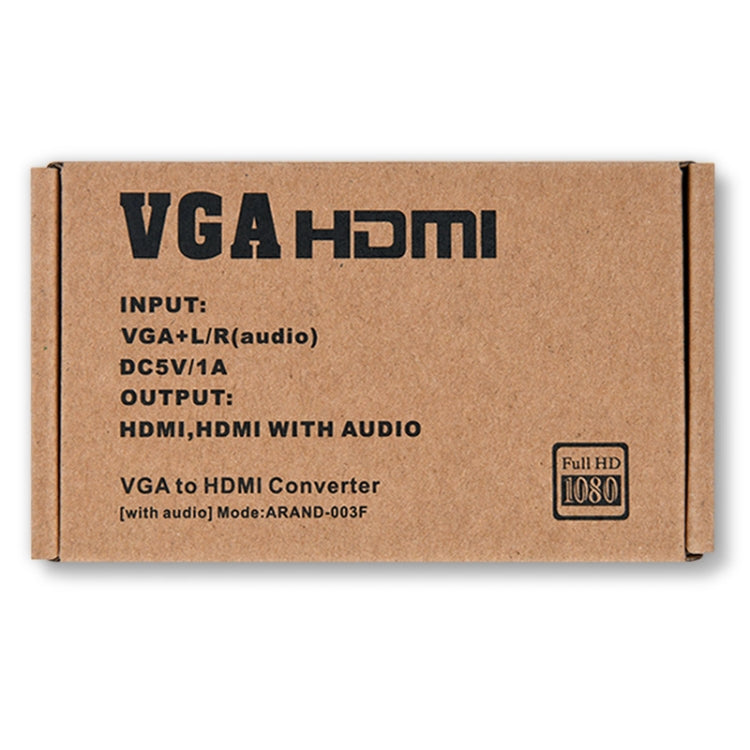 HW-2217 VGA to HDMI Converter With Audio Computer Host to HD Converter(Black) - free shipping - PMC TechLife - Order now!