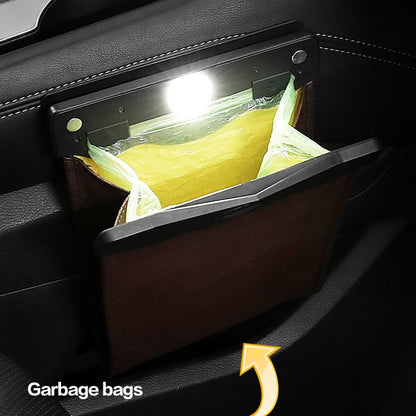 Car Trash Can Storage Bag Hanging Paste With LED Light Garbage Bag(Small (Black)) - Stowing Tidying by PMC Jewellery | Online Shopping South Africa | PMC Jewellery | Buy Now Pay Later Mobicred