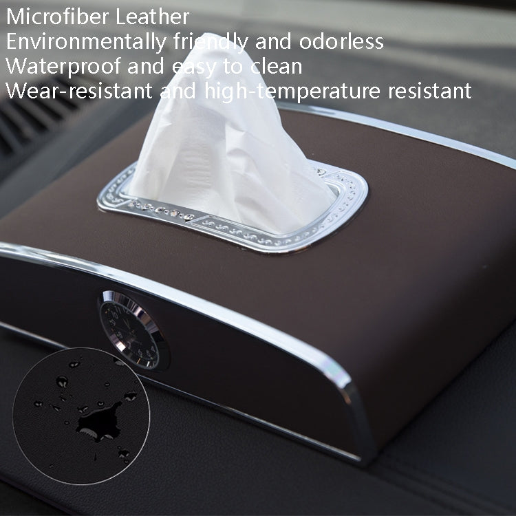 Car Clock Tissue Box Multi-Function Vehicle Instrument Table Paper Towel Box, Style: Clock+Parking Card (Agate) - Tissue Boxes by PMC TechLife | Online Shopping South Africa | PMC TechLife | Buy Now Pay Later Mobicred