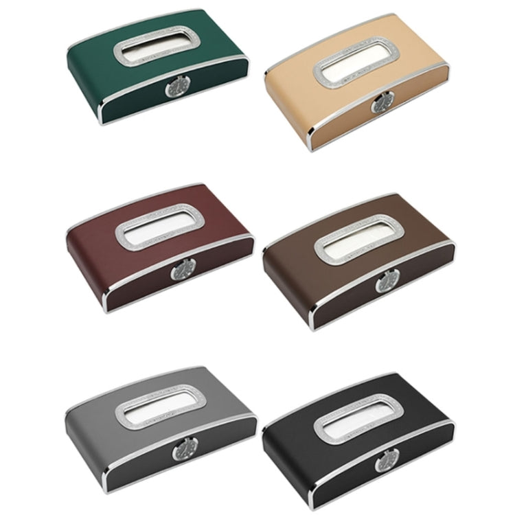 Car Clock Tissue Box Multi-Function Vehicle Instrument Table Paper Towel Box, Style: With Clock (Agate) - Tissue Boxes by PMC TechLife | Online Shopping South Africa | PMC TechLife | Buy Now Pay Later Mobicred