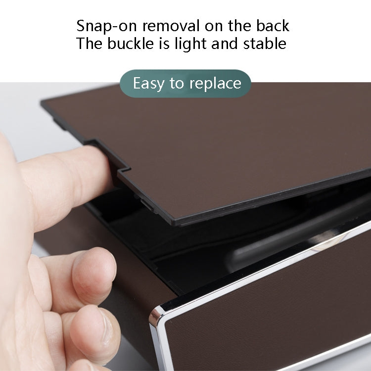 Car Clock Tissue Box Multi-Function Vehicle Instrument Table Paper Towel Box, Style: With Clock (Mocha Brown) - Tissue Boxes by PMC TechLife | Online Shopping South Africa | PMC TechLife | Buy Now Pay Later Mobicred