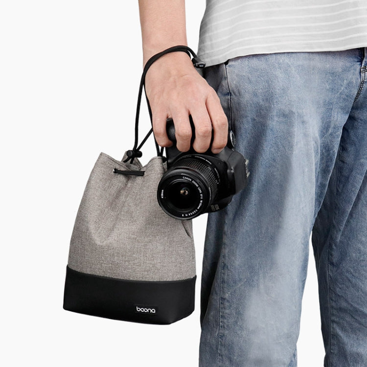 Baona Waterproof Micro SLR Camera Bag Protective Cover Drawstring Pouch Bag, Color: Large Gray - Soft Bag by Baona | Online Shopping South Africa | PMC TechLife | Buy Now Pay Later Mobicred