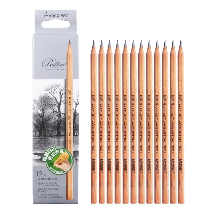 12pcs /Box Marco 7001 Sketch Pencil Children Original Wooden Word Learning Stationery Art Calligraphy Drawing Pencil, Lead hardness: 2B - Pencils by PMC Jewellery | Online Shopping South Africa | PMC Jewellery | Buy Now Pay Later Mobicred