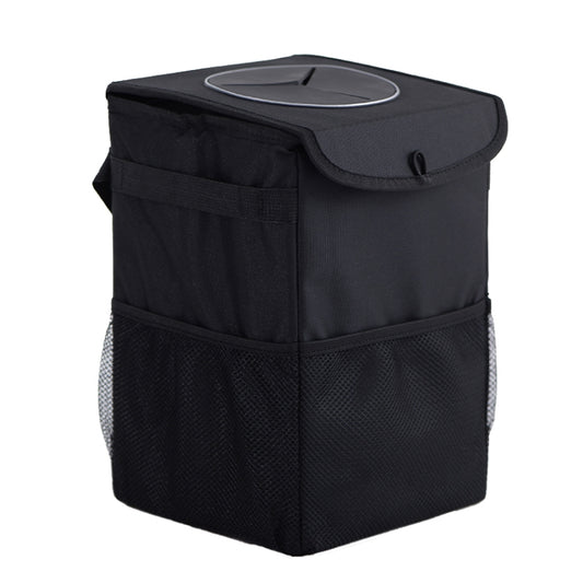 With Cover Car Trash Can Foldable Car Chair Back Trash Can Waterproof Box, Size: 15 x 15 x 25cm(Black) - Stowing Tidying by PMC Jewellery | Online Shopping South Africa | PMC Jewellery | Buy Now Pay Later Mobicred