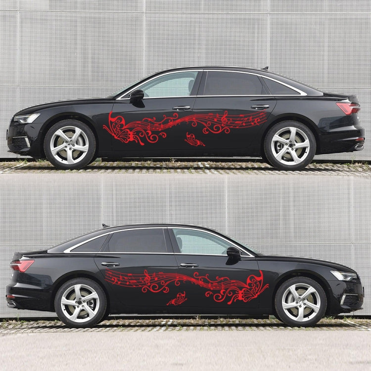 D-347 Butterfly Note Car Sticker Sheet Music Waist Line Body Sticker(Red) - Decorative Sticker by PMC TechLife | Online Shopping South Africa | PMC TechLife | Buy Now Pay Later Mobicred