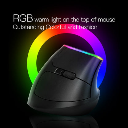 DELUX M618C 6 Keys 1600 DPI RGB Vertical Wireless Bluetooth Dual Mode Mouse(White) - Wireless Mice by DELUX | Online Shopping South Africa | PMC Jewellery | Buy Now Pay Later Mobicred