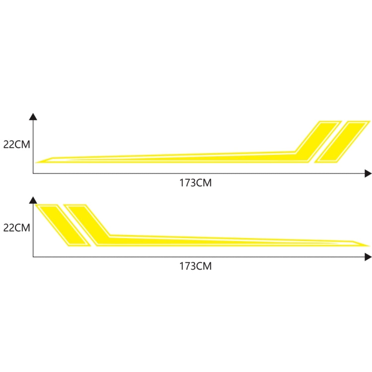 D-716 Car Striped Vinyl Body Stickers Personalized Modification Car Sticker(Yellow) - Decorative Sticker by PMC TechLife | Online Shopping South Africa | PMC TechLife | Buy Now Pay Later Mobicred