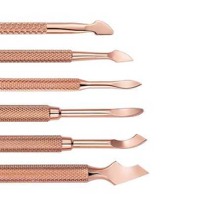 3 PCS Stainless Steel Rose Gold Double-Headed Steel Push Dead Skin Scissors Nail Set,Style: 05  Small Head - Nail Art Equipment by PMC Jewellery | Online Shopping South Africa | PMC Jewellery | Buy Now Pay Later Mobicred