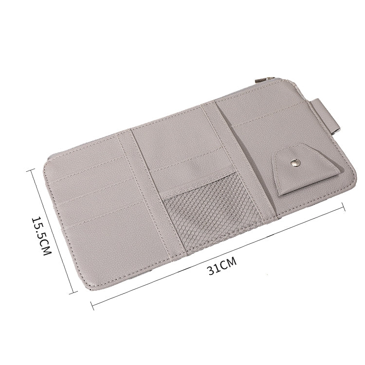 2 PCS Auto Sun Visor Card Clip Business Card Glasses Clip Zipper Car Mobile Phone Document Folder(Black) - Stowing Tidying by PMC TechLife | Online Shopping South Africa | PMC TechLife | Buy Now Pay Later Mobicred