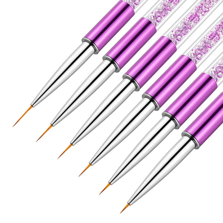 Nail Art Drawing Pen Purple Drill Rod Color Painting Flower Stripe Nail Brush With Pen Cover, Specification: 15mm - Nail Art Equipment by PMC Jewellery | Online Shopping South Africa | PMC Jewellery | Buy Now Pay Later Mobicred