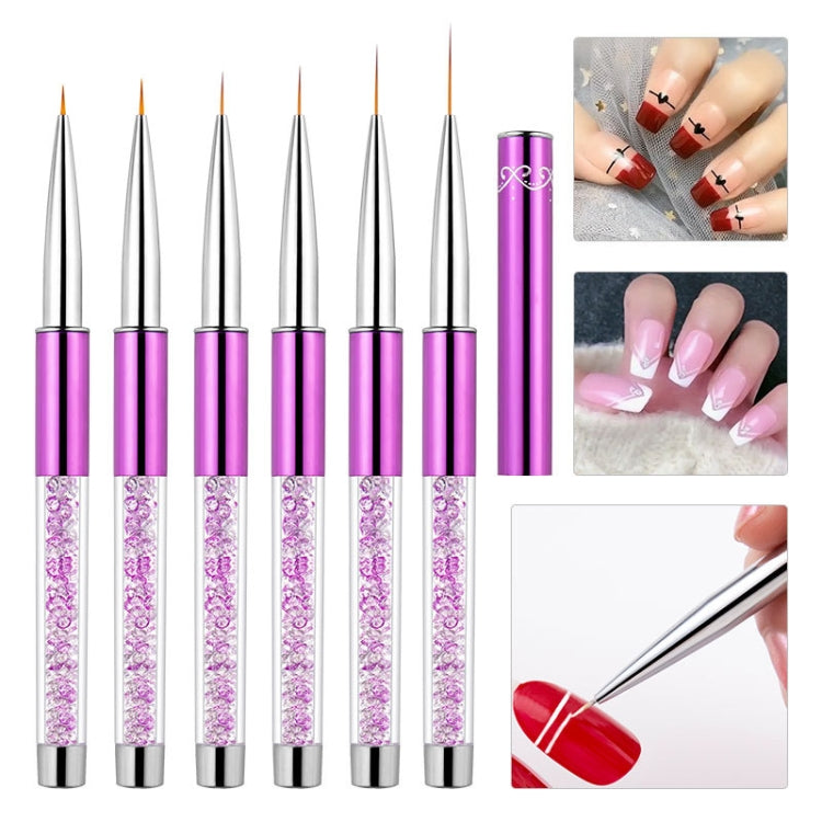 Nail Art Drawing Pen Purple Drill Rod Color Painting Flower Stripe Nail Brush With Pen Cover, Specification: 5mm - Nail Art Equipment by PMC Jewellery | Online Shopping South Africa | PMC Jewellery | Buy Now Pay Later Mobicred