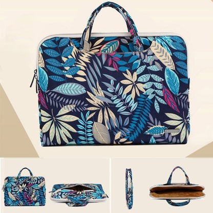 LiSEN LS-116 Simple Laptop Bag Business Laptop Liner Bag, Size: 11.6 inch(Canvas Colorful Leaves Blue) - Other by LiSEN | Online Shopping South Africa | PMC Jewellery | Buy Now Pay Later Mobicred