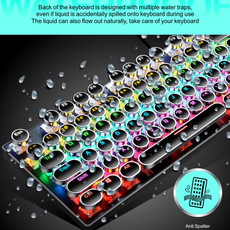 104 Keys Green Shaft RGB Luminous Keyboard Computer Game USB Wired Metal Mechanical Keyboard, Cabel Length:1.5m, Style: Punk Word Through Version (Black) - Wired Keyboard by PMC Jewellery | Online Shopping South Africa | PMC Jewellery | Buy Now Pay Later Mobicred