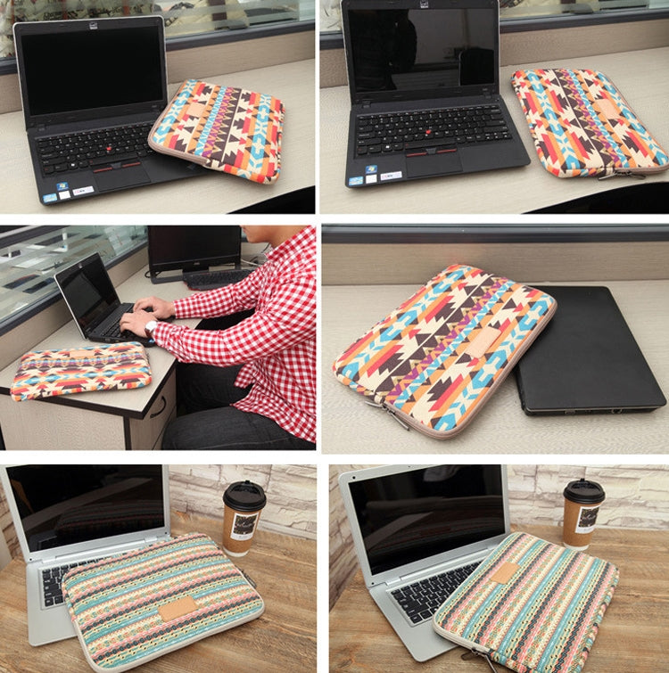 LiSEN LS-518 Lingge Pattern Laptop Computer Liner Bags, Size: 14 inch(Orange Pattern Geometry) - free shipping - PMC Jewellery - Order now!