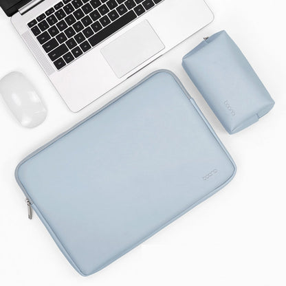 Baona BN-Q001 PU Leather Laptop Bag, Colour: Sky Blue + Power Bag, Size: 15/15.6 inch - 15 inch by Baona | Online Shopping South Africa | PMC Jewellery | Buy Now Pay Later Mobicred