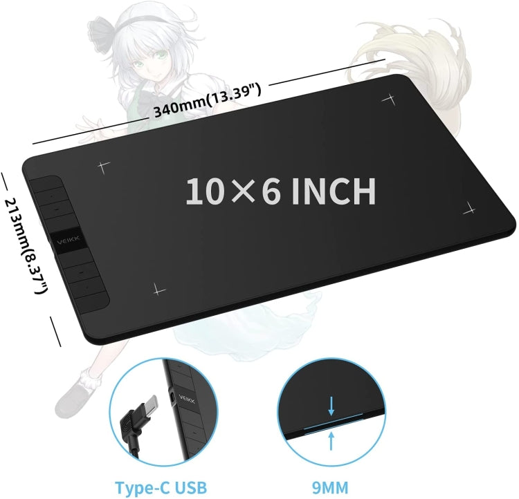 VEIKK VK1060 Hand-Painted Tablet Electronic Painting Board Can Be Connected To Mobile Phone -  by VEIKK | Online Shopping South Africa | PMC TechLife | Buy Now Pay Later Mobicred