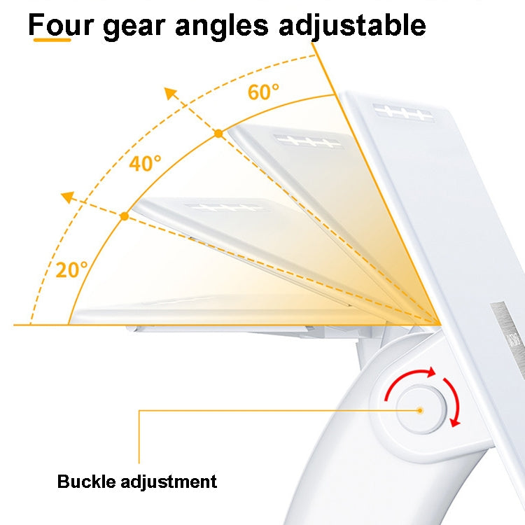Oatsbasf 03363 Laptop Heightening Bracket Multifunctional Portable Foldable Desktop Stand(White) - free shipping - PMC Jewellery - Order now!