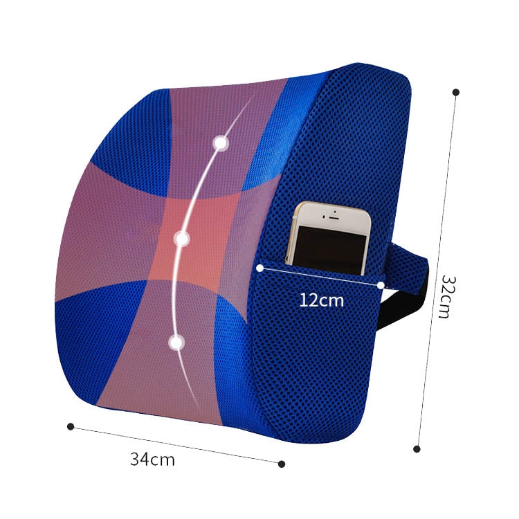Office Waist Cushion Car Pillow With Pillow Core, Style: Memory Foam(Mesh Royal Blue) - free shipping - PMC TechLife - Order now!