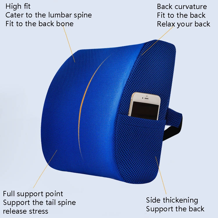 Office Waist Cushion Car Pillow With Pillow Core, Style: Memory Foam(Suede Black) - free shipping - PMC TechLife - Order now!
