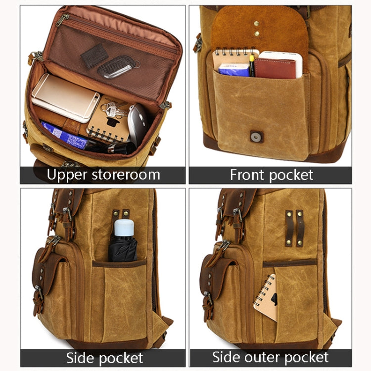 K-86 Casual Shoulder Camera Bag Contrast Waterproof Batik Canvas Single Digital Camera Photo Backpack(Green) - Backpack by PMC TechLife | Online Shopping South Africa | PMC TechLife | Buy Now Pay Later Mobicred