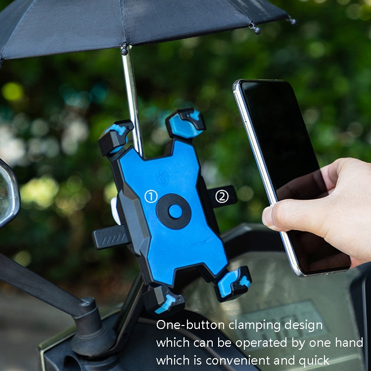 CYCLINGBOX Bicycle Mobile Phone Bracket With Parasol Rider Mobile Phone Frame, Style: Handlebar Installation (Bue) - Holders by CYCLINGBOX | Online Shopping South Africa | PMC TechLife | Buy Now Pay Later Mobicred