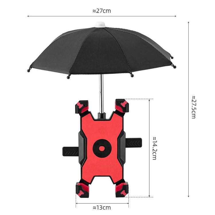 CYCLINGBOX Bicycle Mobile Phone Bracket With Parasol Rider Mobile Phone Frame, Style: Rearview Mirror Installation (Black) - free shipping - PMC TechLife - Order now!
