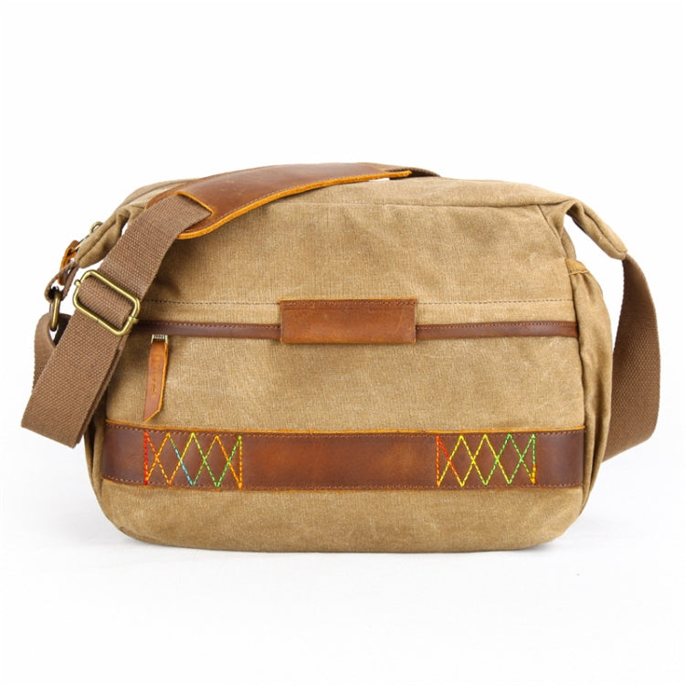 3037 SLR Camera Bag Shoulder Waterproof Messenger Camera Bag(Khaki) - Strap Satchel by PMC TechLife | Online Shopping South Africa | PMC TechLife | Buy Now Pay Later Mobicred