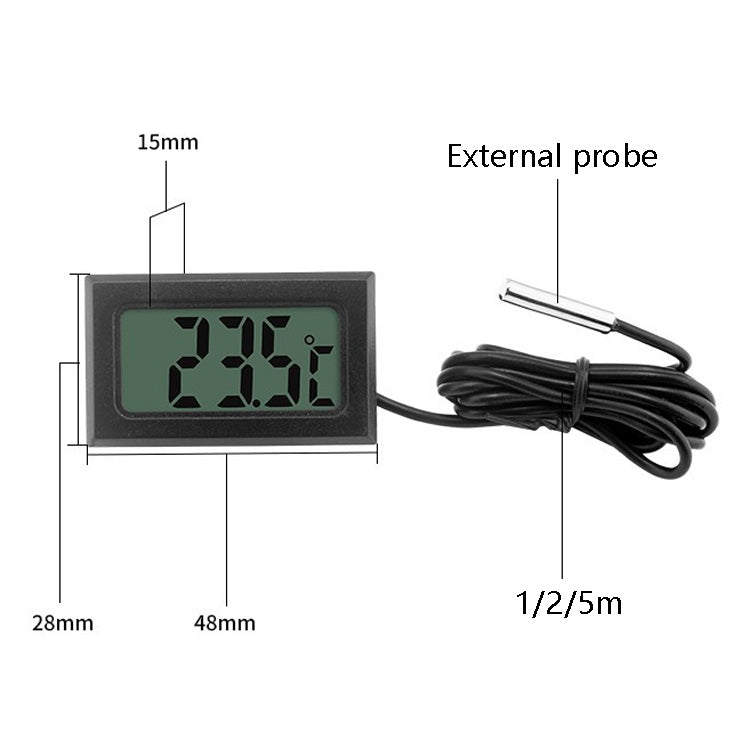 Fish Tank Digital Thermometer Waterproof Probe Electronic Measuring Thermometer, Line Length: 1m (Black) - free shipping - PMC TechLife - Order now!