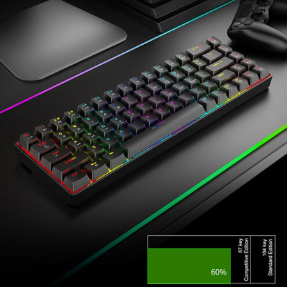 T8 68 Keys Mechanical Gaming Keyboard RGB Backlit Wired Keyboard, Cable Length:1.6m(Black Green Shaft) - Wired Keyboard by PMC Jewellery | Online Shopping South Africa | PMC Jewellery | Buy Now Pay Later Mobicred