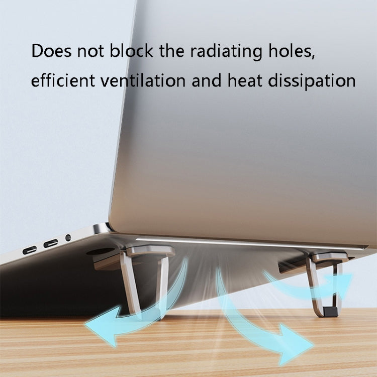 T615 Laptop Heightening Bracket Aluminum Alloy Back Stick Computer Stand(Grey) - Laptop Stand by PMC TechLife | Online Shopping South Africa | PMC TechLife | Buy Now Pay Later Mobicred