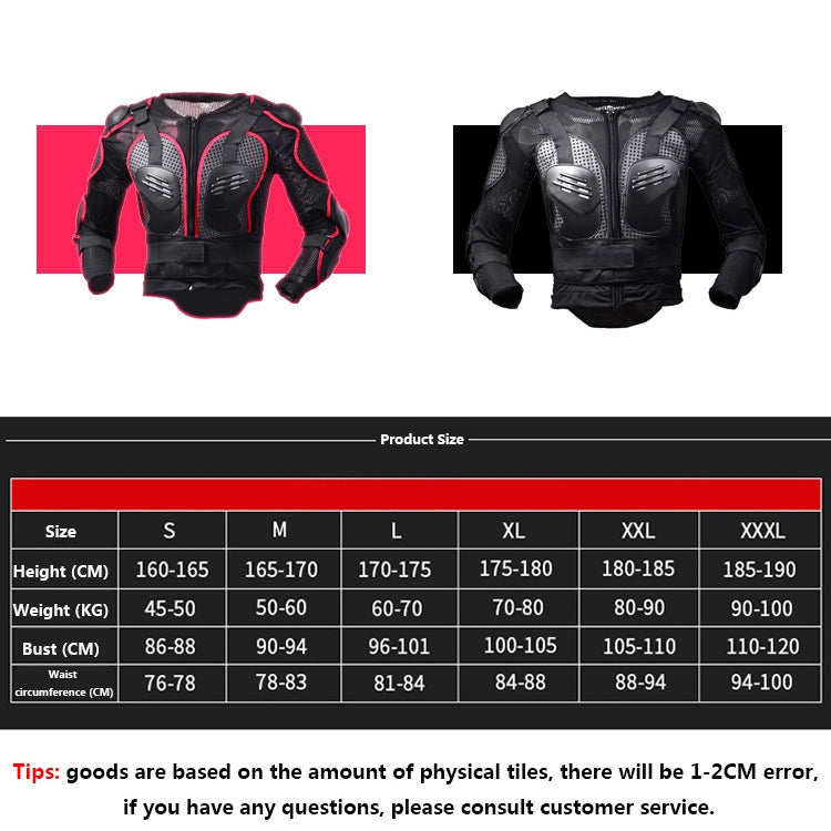 GHOST RACING F060 Motorcycle Armor Suit Riding Protective Gear Chest Protector Elbow Pad Fall Protection Suit, Size: M(Red) - Protective Gear by GHOST RACING | Online Shopping South Africa | PMC TechLife | Buy Now Pay Later Mobicred