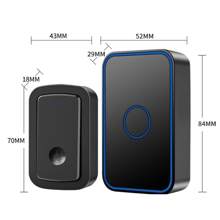 CACAZI A19 1 For 5 Wireless Music Doorbell without Battery, Plug:EU Plug(Black) - Wireless Doorbell by CACAZI | Online Shopping South Africa | PMC TechLife | Buy Now Pay Later Mobicred