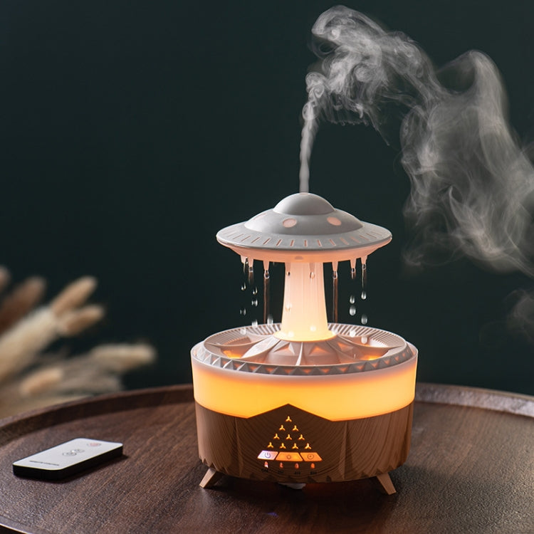 UFO Water Drop Aromatherapy Humidifier Desktop Remote Control Diffuser, Plug: US Plug(Wood Grain) - free shipping - PMC TechLife - Order now!