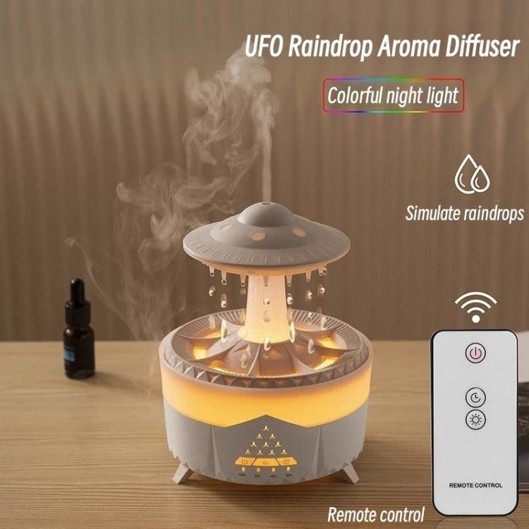 UFO Water Drop Aromatherapy Humidifier Desktop Remote Control Diffuser, Plug: UK Plug(Black) - free shipping - PMC TechLife - Order now!