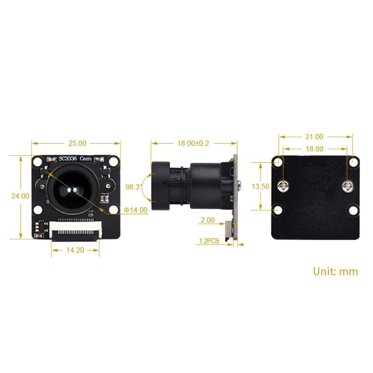Waveshare 25553 SC3336 3MP 1/2.8-Inch F2.0 Camera Module (B) - free shipping - PMC TechLife - Order now!