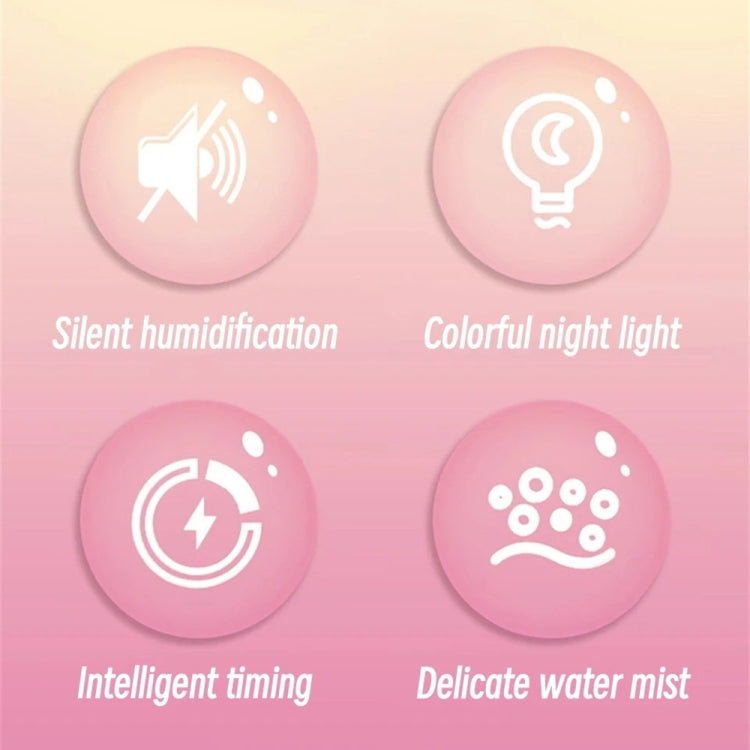 M328 Battery Type Mini Desktop Night Light Cartoon Cake Silent Spray Humidifier(White) - free shipping - PMC TechLife - Order now!