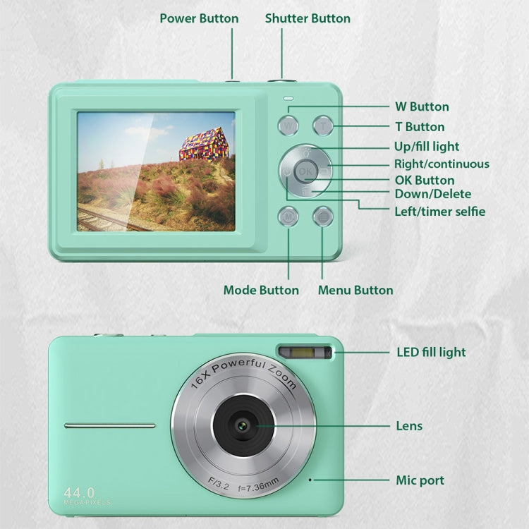 DC403L-AF 2.4-Inch 16X Zoom HD Digital Camera Mini Children Photography Camera US Plug(Black) - Children Cameras by PMC TechLife | Online Shopping South Africa | PMC TechLife | Buy Now Pay Later Mobicred