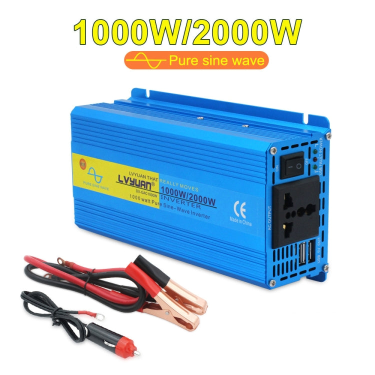 LVYUAN  2000W Car Home Pure Sine Wave Solar Inverter, Specification: 12V To 220V EU Plug - Pure Sine Wave by PMC TechLife | Online Shopping South Africa | PMC TechLife | Buy Now Pay Later Mobicred