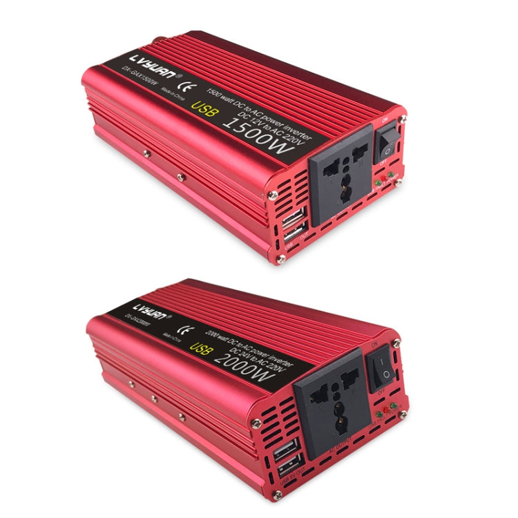 LVYUAN Car Inverter Dual USB Power Converter, Specification: 12V to 220V 2000W - Modified Square Wave by PMC TechLife | Online Shopping South Africa | PMC TechLife | Buy Now Pay Later Mobicred