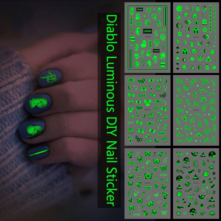 10 PCS Waterproof Sweat Proof Environmental Luminous DIY Nail Stickers(SN-145) - Nail Stickers by PMC Jewellery | Online Shopping South Africa | PMC Jewellery | Buy Now Pay Later Mobicred