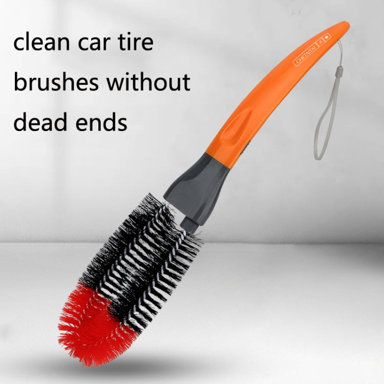 4 PCS Round Head Car Wheel Brush Tire Brush Car Cleaning Tool Detachable Brush(Orange) - Car washing supplies by PMC Jewellery | Online Shopping South Africa | PMC Jewellery | Buy Now Pay Later Mobicred