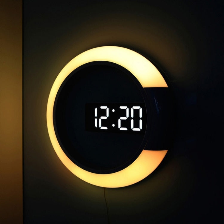 LED Mirror Hollow Wall Clock 7-color Switch Electronic Digital Display Wall Clock(White) - Wall Clock by PMc TechLife | Online Shopping South Africa | PMc TechLife | Buy Now Pay Later Mobicred