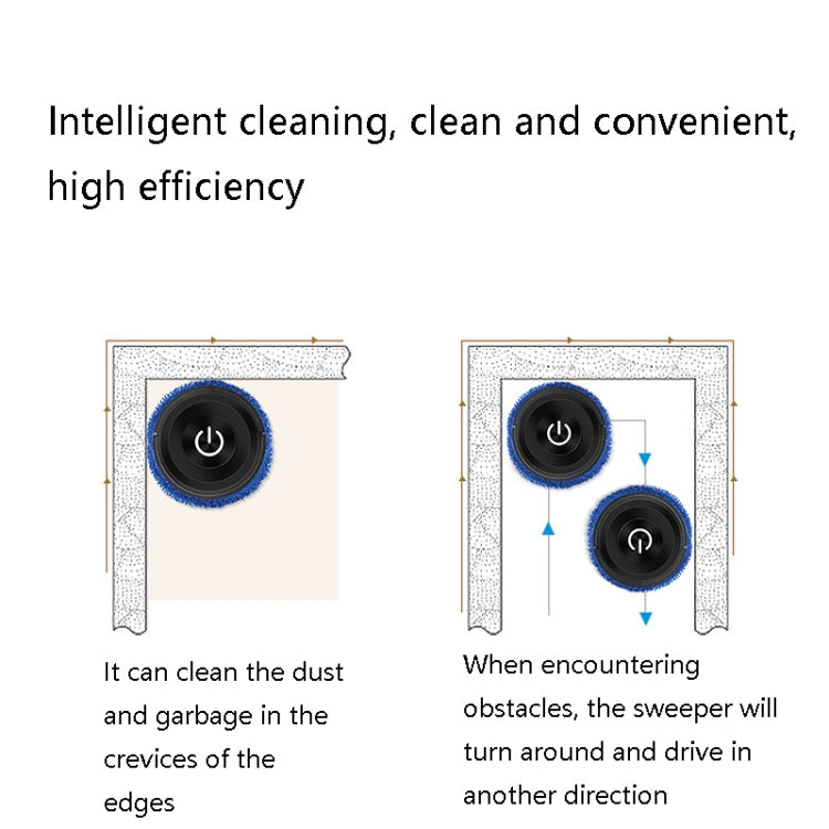 K777 Automatic Smart Sweeping Machine Dry Wet Two-Purpose Mopping Machine Imitation Artificial Rubber(Piano Black) - Robot Vacuum Cleaner by PMC TechLife | Online Shopping South Africa | PMC TechLife | Buy Now Pay Later Mobicred