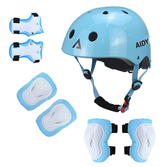 AIDY 7 In 1 Children Roller Skating Sports Protective Gear Set(Bright Blue) - Protective Helmet & Masks by PMC Jewellery | Online Shopping South Africa | PMC Jewellery | Buy Now Pay Later Mobicred