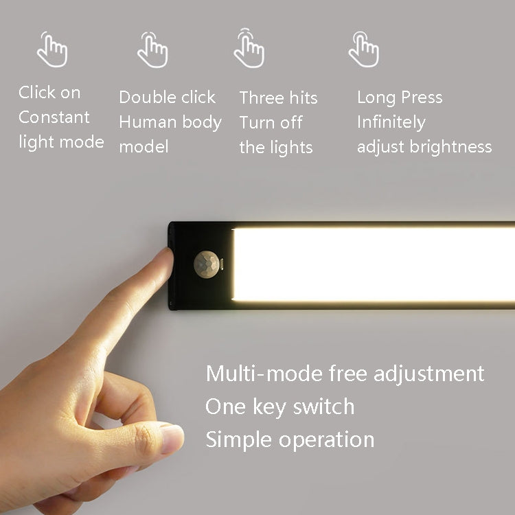 Intelligent Automatic Human Body Induction Wireless LED Lamp 80cm(Silver + Neutral Light) - Sensor LED Lights by PMC TechLife | Online Shopping South Africa | PMC TechLife | Buy Now Pay Later Mobicred